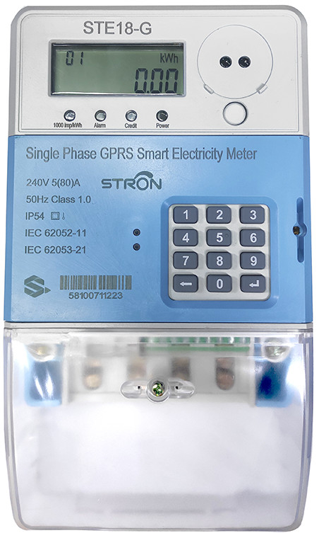Prepaid Split Keypad เครื่องวัดพลังงานเฟสเดียว Token สัญญาณเตือนภัยต่ำ