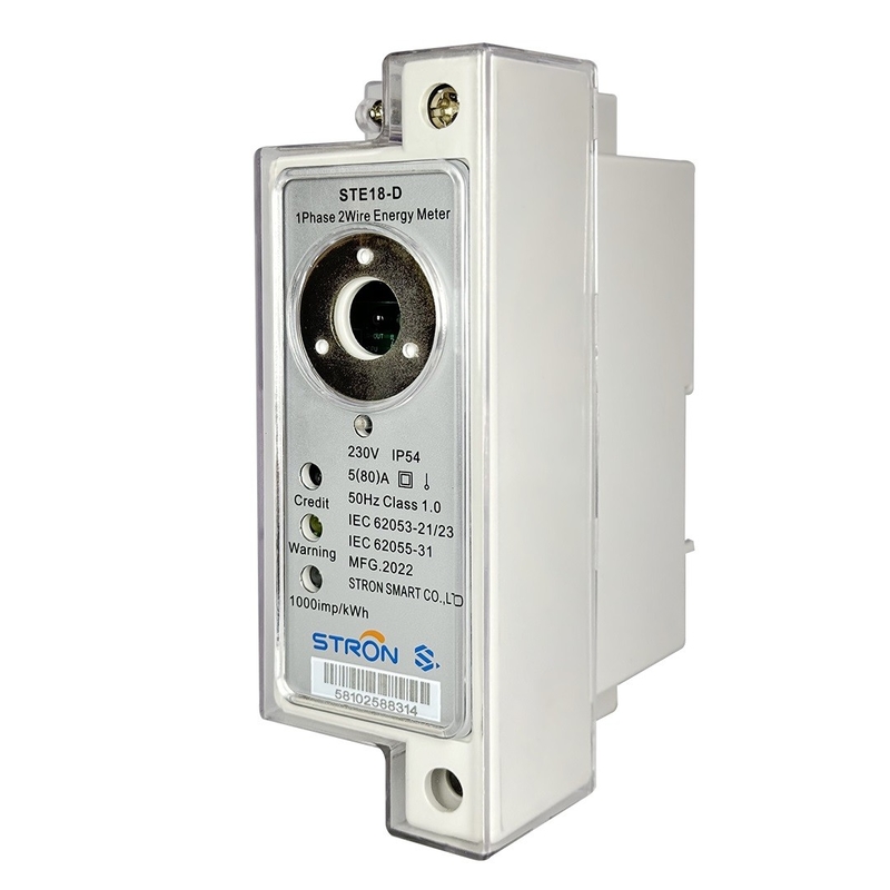 เครื่องวัดไฟฟ้าระยะเดียวแบบ Din-Rail ที่ชําระเงินล่วงหน้า + CIU สําหรับนับการบริโภคไฟฟ้า