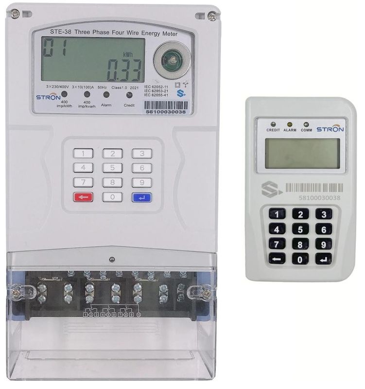 AC Insulation Strength 50Hz 4kV in 1 Minute Commercial Electric Meter for 3 x 230V Nominal Voltage