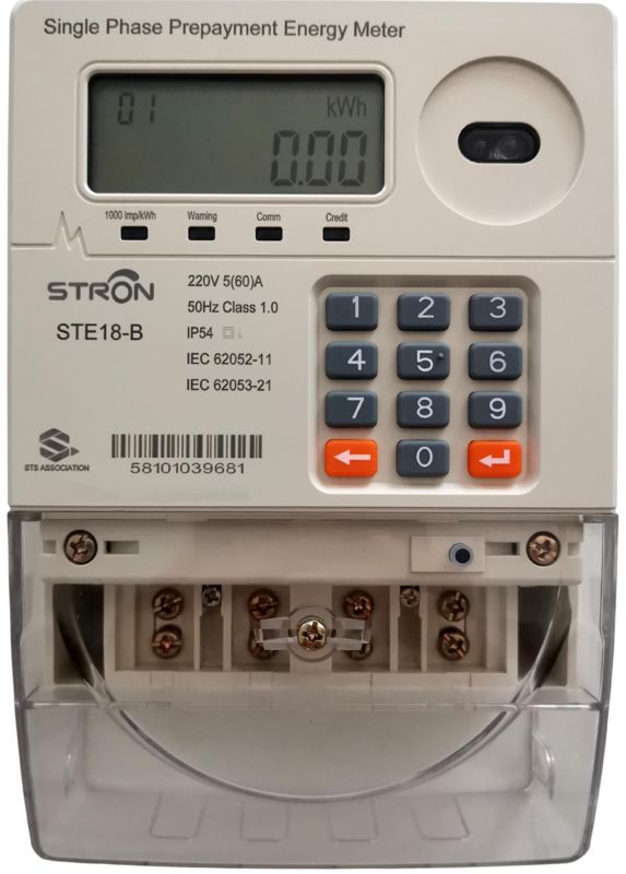 การชําระเงินล่วงหน้า Smart Prepaid Electricity Meter Single Phase พร้อมโปรแกรมการขาย Stronpay ให้ข้อมูลการชําระเงินล่วงหน้าและการบริโภคไฟฟ้า