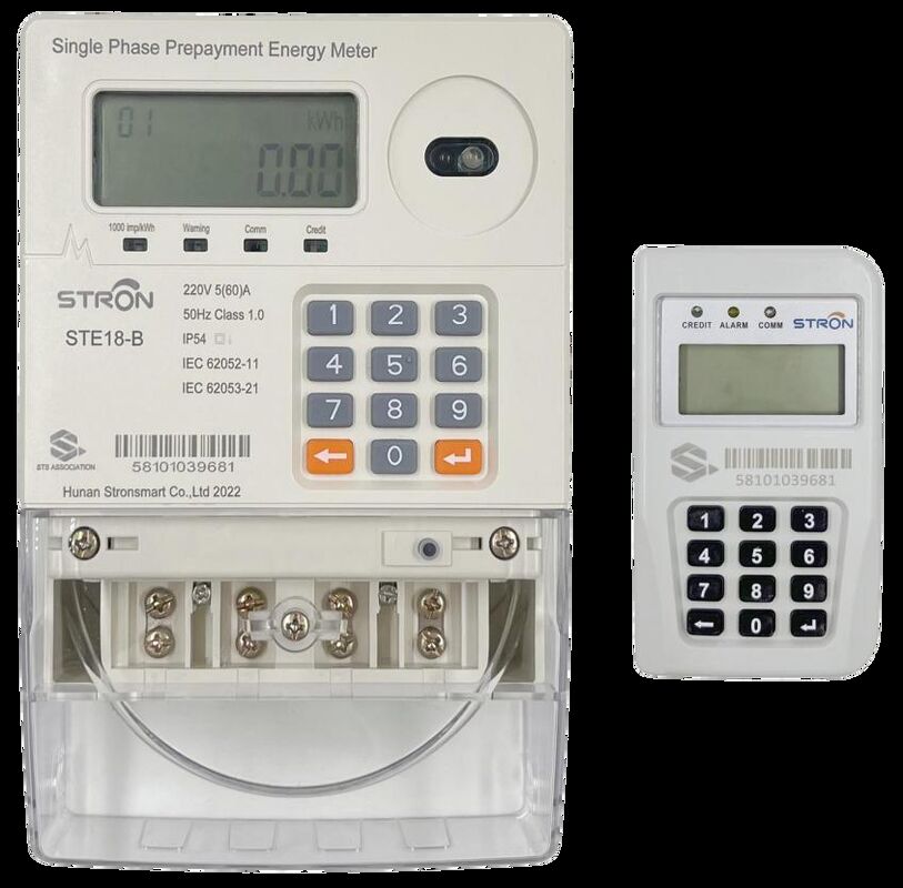 Keypad Input Way Smart Prepaid Electricity Meter Single Phase รองรับการเข้าถึงข้อมูลและการวิเคราะห์การบริโภคในเวลาจริง