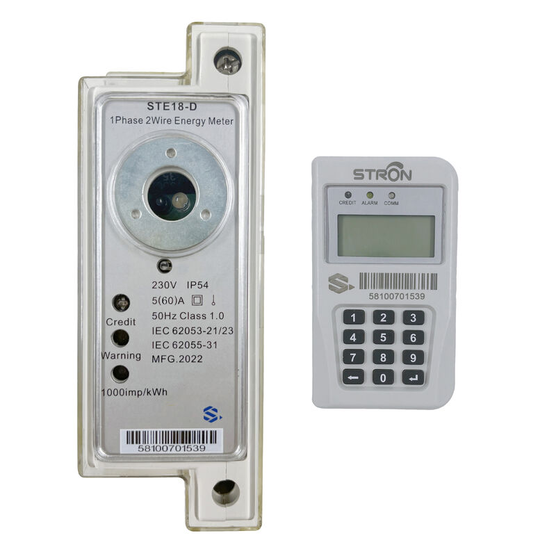 มิเตอร์แบบเติมเงินเฟสเดียว IP54 ติดตั้งบนราง DIN รองรับโปรโตคอล PLC, LoRa, RF และแบบสองสาย ความแม่นยำระดับ 1 เหมาะสำหรับการสอบเทียบมิเตอร์ไฟฟ้า