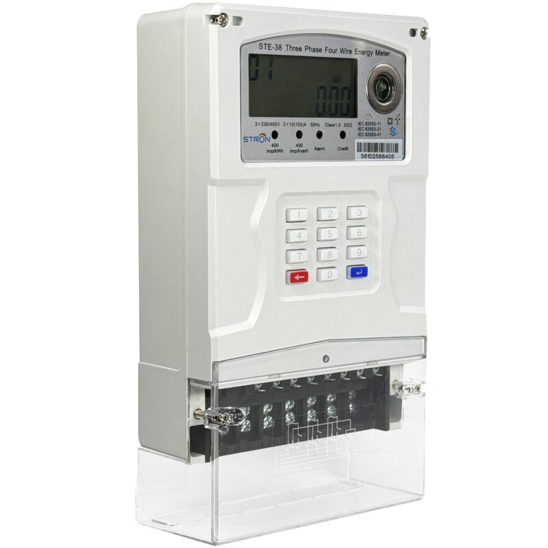 มิเตอร์ไฟฟ้าแบบเติมเงินอัจฉริยะ หน้าจอ LCD รุ่น STE38-A พร้อมความแม่นยำในการวัดระดับ Class 1.0 และรองรับการตัดการเชื่อมต่อระยะไกลสำหรับการใช้พลังงาน