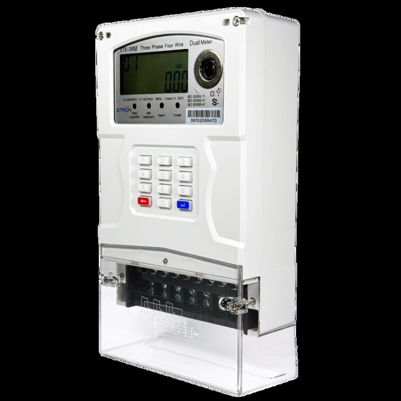 มิเตอร์ไฟฟ้าแบบเติมเงินอัจฉริยะ หน้าจอ LCD รุ่น STE38-A พร้อมความแม่นยำในการวัดระดับ Class 1.0 และรองรับการตัดการเชื่อมต่อระยะไกลสำหรับการใช้พลังงาน
