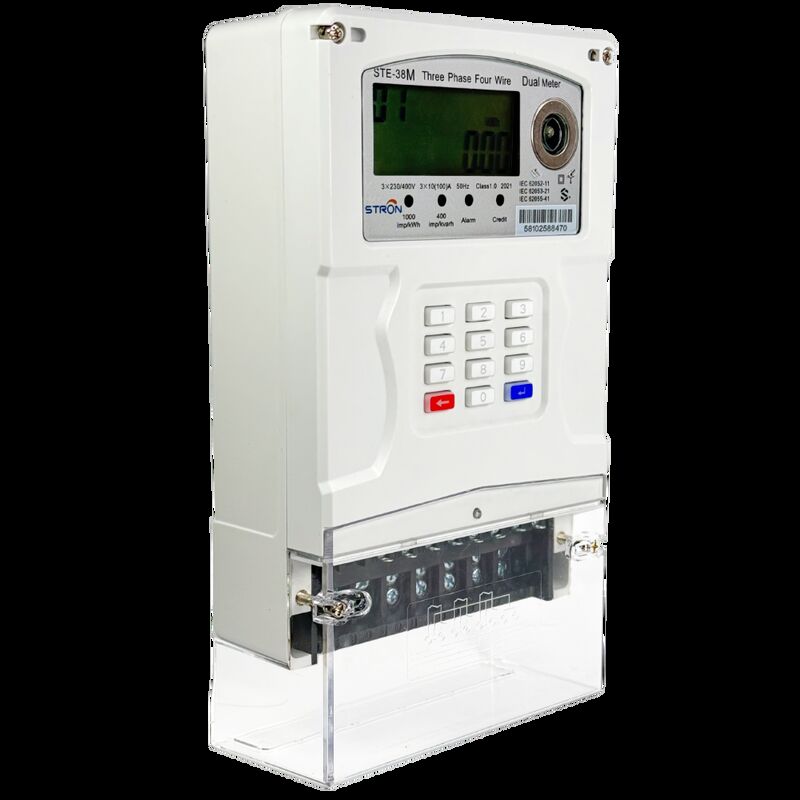 มิเตอร์ไฟฟ้าแบบเติมเงินอัจฉริยะ หน้าจอ LCD รุ่น STE38-A พร้อมความแม่นยำในการวัดระดับ Class 1.0 และรองรับการตัดการเชื่อมต่อระยะไกลสำหรับการใช้พลังงาน
