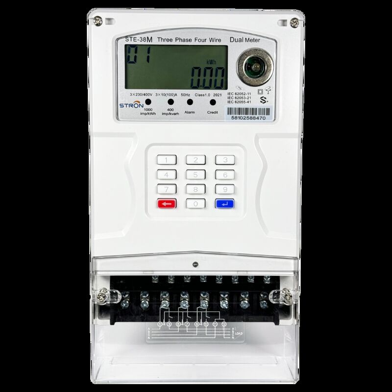 มิเตอร์ไฟฟ้าแบบเติมเงินอัจฉริยะ หน้าจอ LCD รุ่น STE38-A พร้อมความแม่นยำในการวัดระดับ Class 1.0 และรองรับการตัดการเชื่อมต่อระยะไกลสำหรับการใช้พลังงาน