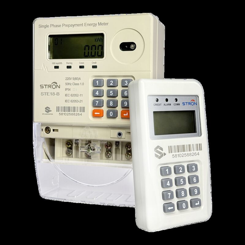 Smart Prepaid Electricity Meter Single Phase STS พร้อมหน่วยอินเตอร์เฟซลูกค้าและ RF Remote Reading สําหรับการติดตามพลังงาน