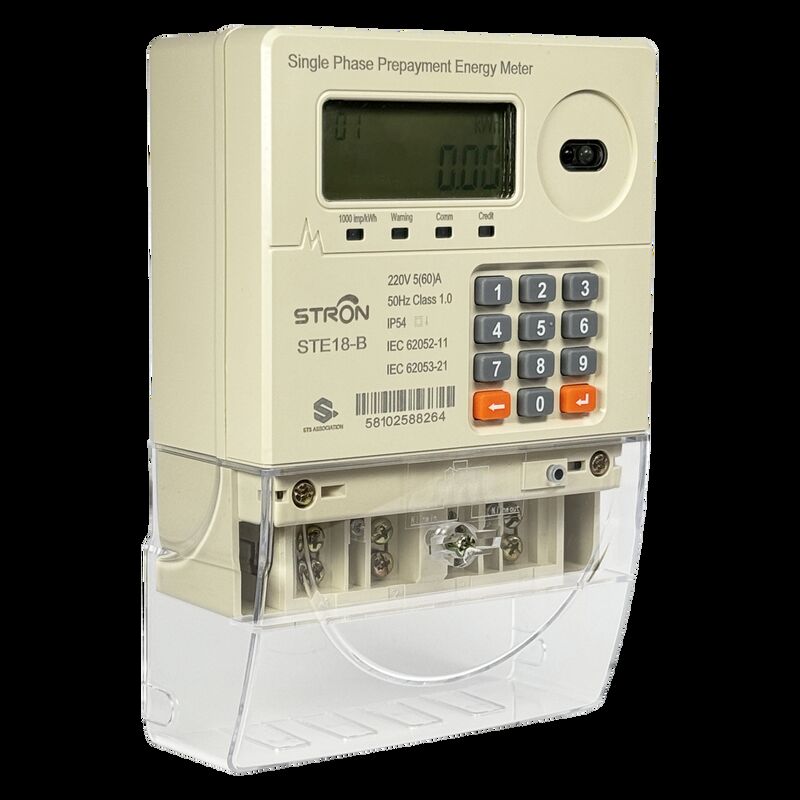 Smart Prepaid Electricity Meter Single Phase STS พร้อมหน่วยอินเตอร์เฟซลูกค้าและ RF Remote Reading สําหรับการติดตามพลังงาน