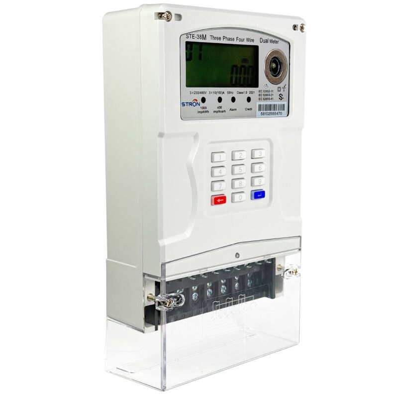 Smart Prepaid Electricity Meter supporting communication via 433RF for remote monitoring and management of electricity consumption