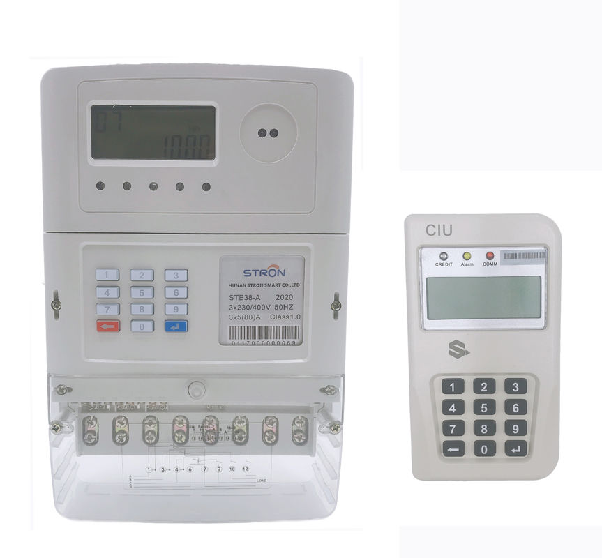 STE38-S Stron STS Standard เครื่องวัดค่าไฟฟ้าสามเฟสแบบจ่ายล่วงหน้าพร้อม CIU Hotsale