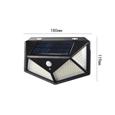 ลานโคมไฟติดผนังกลางแจ้งพลังงานแสงอาทิตย์ 100LED Body Induction Corridor Lights