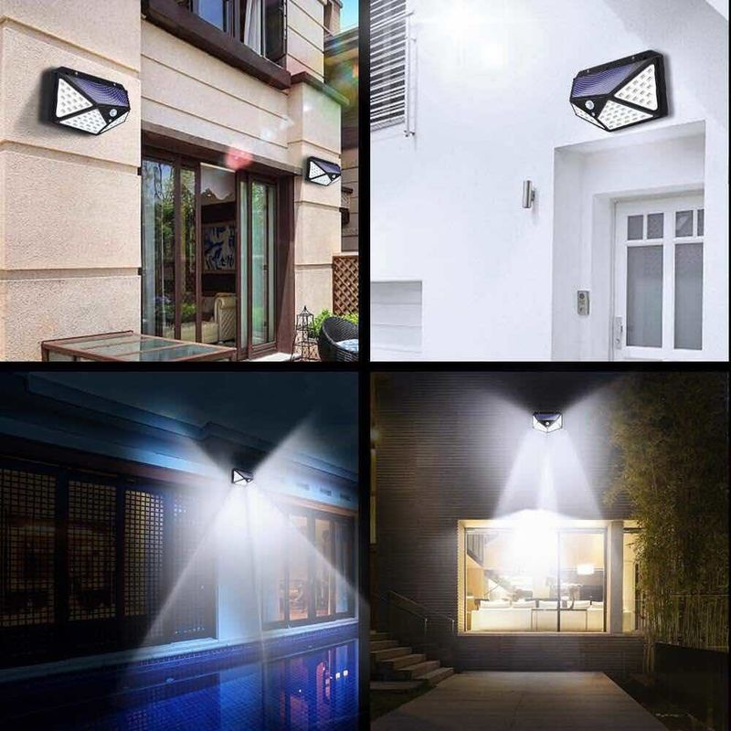 ลานโคมไฟติดผนังกลางแจ้งพลังงานแสงอาทิตย์ 100LED Body Induction Corridor Lights