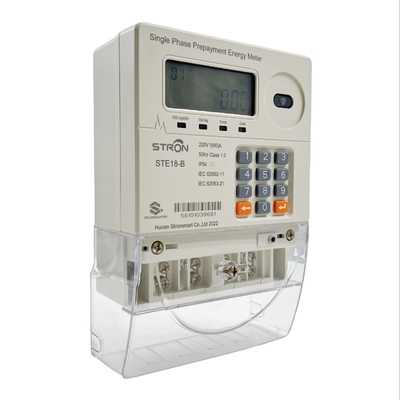 TOU Tariffs เครื่องวัดพลังงานสมาร์ทเฟสเดียวแบบจ่ายล่วงหน้า 230V ประเภทปุ่มกด