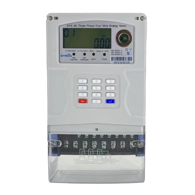 10A 3 เฟสมิเตอร์ไฟฟ้าจ่ายล่วงหน้า 400imp / KWh STS Prepayment Meter