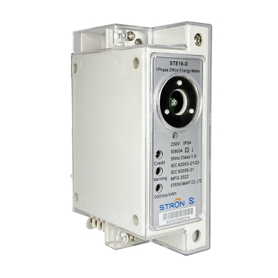 เครื่องวัดไฟฟ้าระยะเดียวแบบ Din-Rail แบบชําระเงินล่วงหน้า + CIU RF/PLC Communication Module
