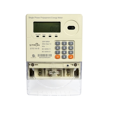 IP54 อินเทลเลนท์ มัลติแทรฟ์ / แอนติแมปเปอร์ / พาวเวอร์ลิมิต เคียปเป้ด พร้อมค่าชําระเงินก่อน เครื่องวัดไฟฟ้าระยะเดียว