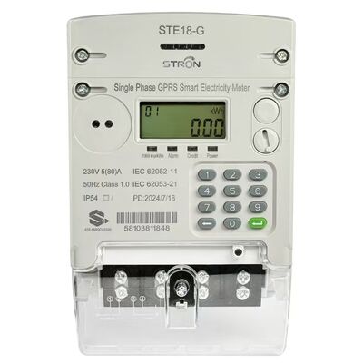 IP54 ป้องกันการปลอมสินค้า Smart Prepaid 4G/GSM/GPRS Electricity Meter พร้อมโปรแกรมการขาย STS