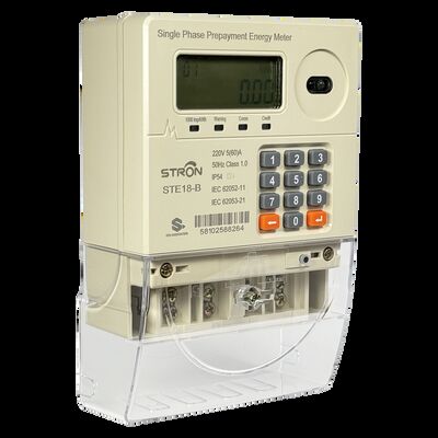 IP54 อินเทลเลนท์ มัลติแทรฟ์ / แอนติแมปเปอร์ / พาวเวอร์ลิมิต เคียปเป้ด พร้อมค่าชําระเงินก่อน เครื่องวัดไฟฟ้าระยะเดียว
