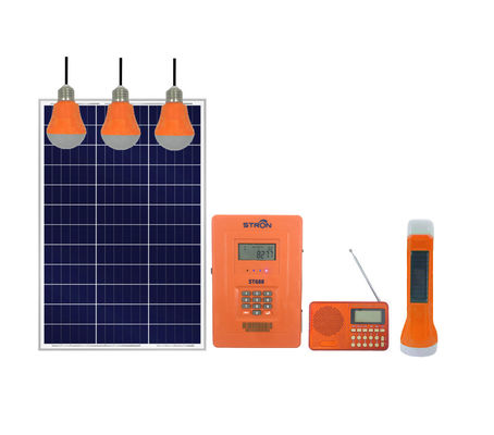 30W 76.8Wh จ่ายตามที่คุณไป ระบบแสงอาทิตย์ด้วยหลอด LED 3W
