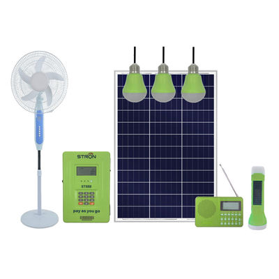 ระบบพลังงานแสงอาทิตย์ประจําบ้าน 30Watt ระบบพลังงานแสงอาทิตย์บ้านพกพา 60HZ