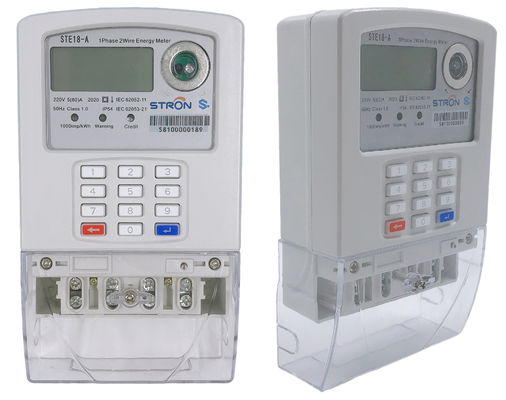 ประเภทปุ่มกด STS เครื่องวัดไฟฟ้าเฟสเดียวแบบ LORA-RF แบบเติมเงินพร้อมกันน้ำ IP54